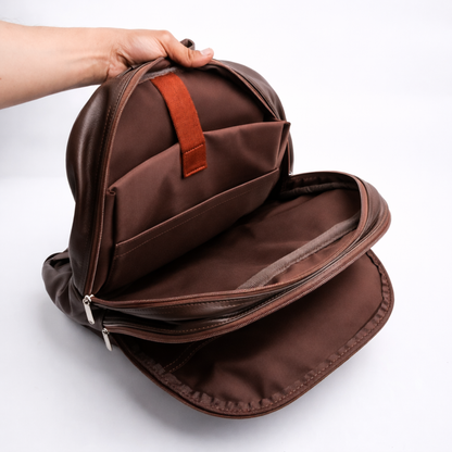 Classic Brown Leather Laptop Backpack – Premium Handmade Business & Travel Bag