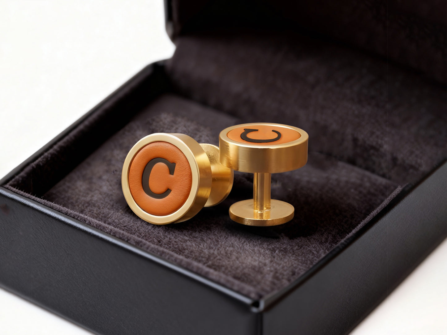 Personalized Leather Cufflinks for Men